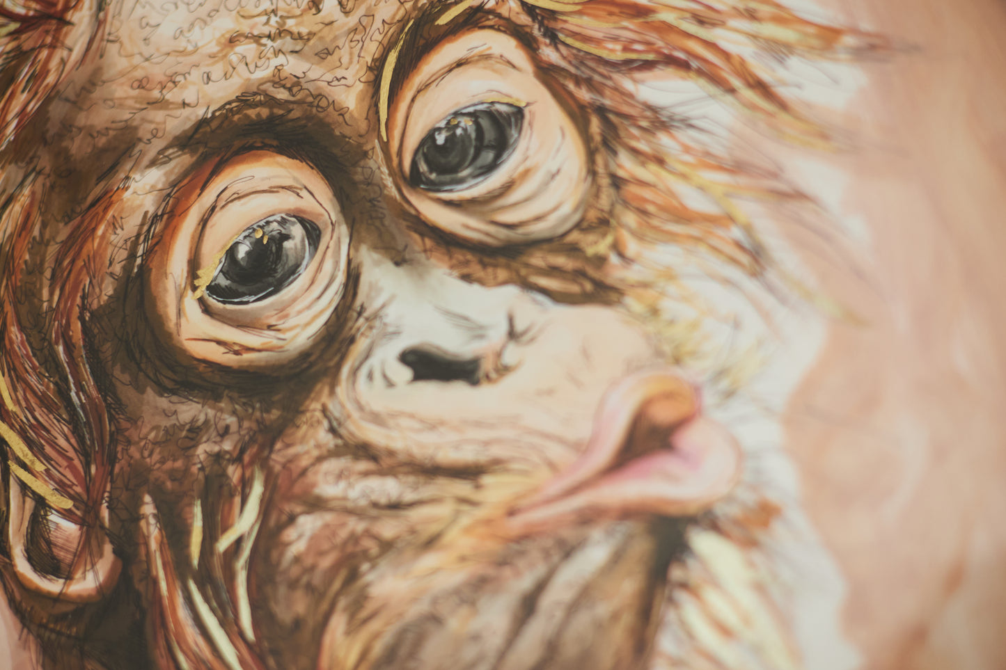 A2 Orangutan Giclee Embelished Print