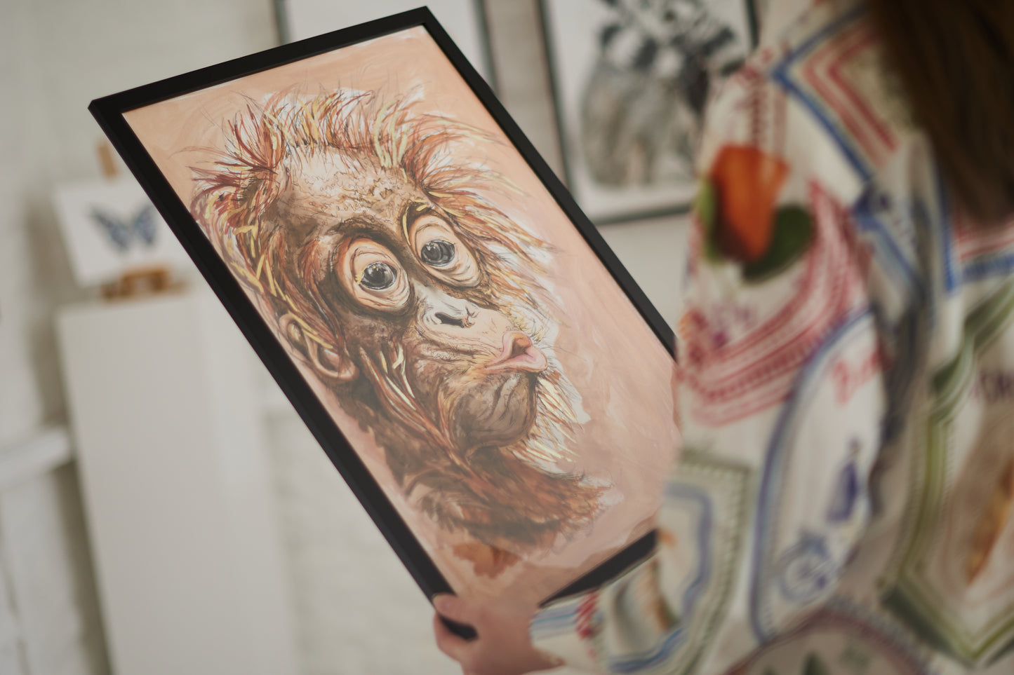 Orangutan Giclee Embelished Print