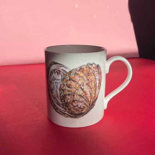 Ormer Heart Bone China Mug