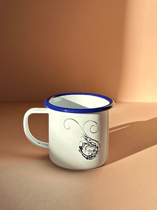 Prawn Etched Enamel Mug
