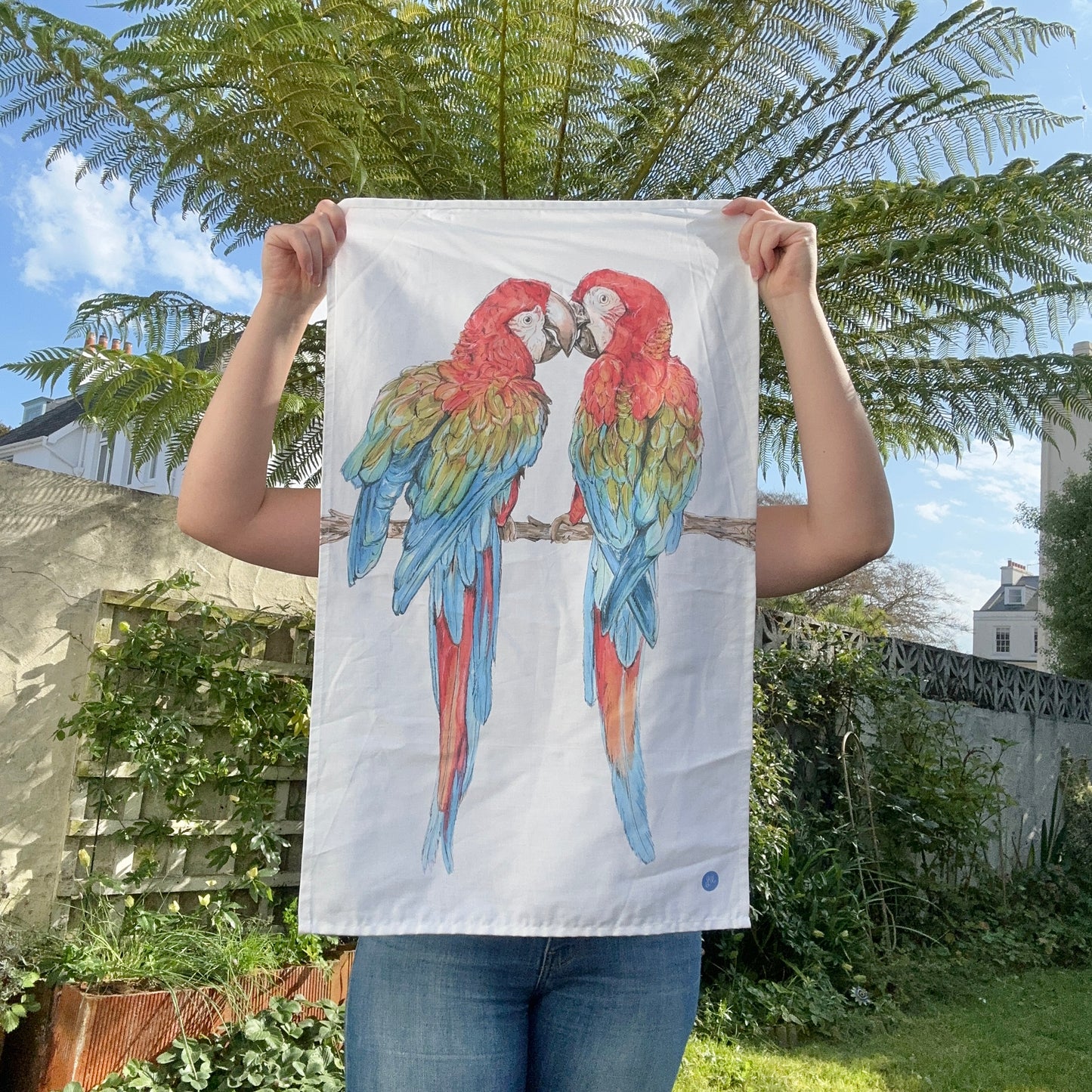 Two Parrots Tea Towel