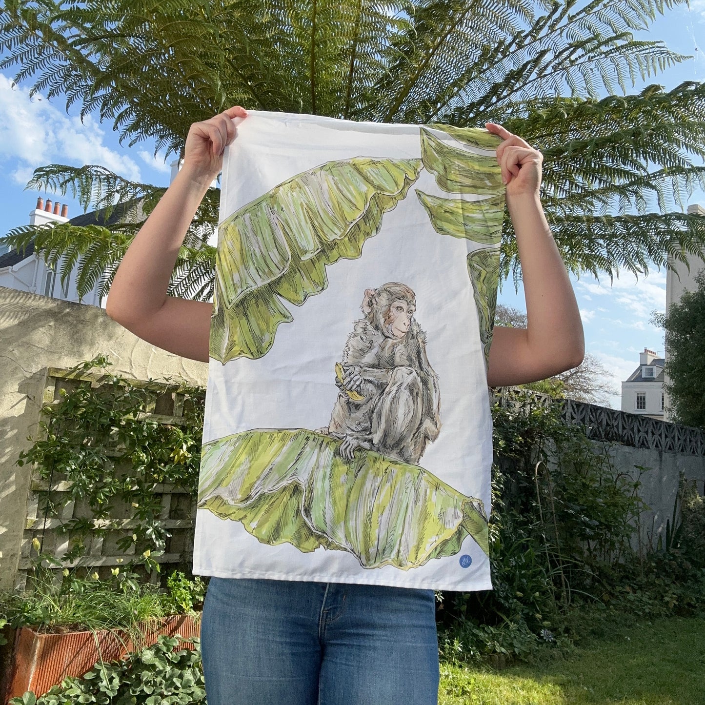 Monkey Amongst Palms Tea Towel