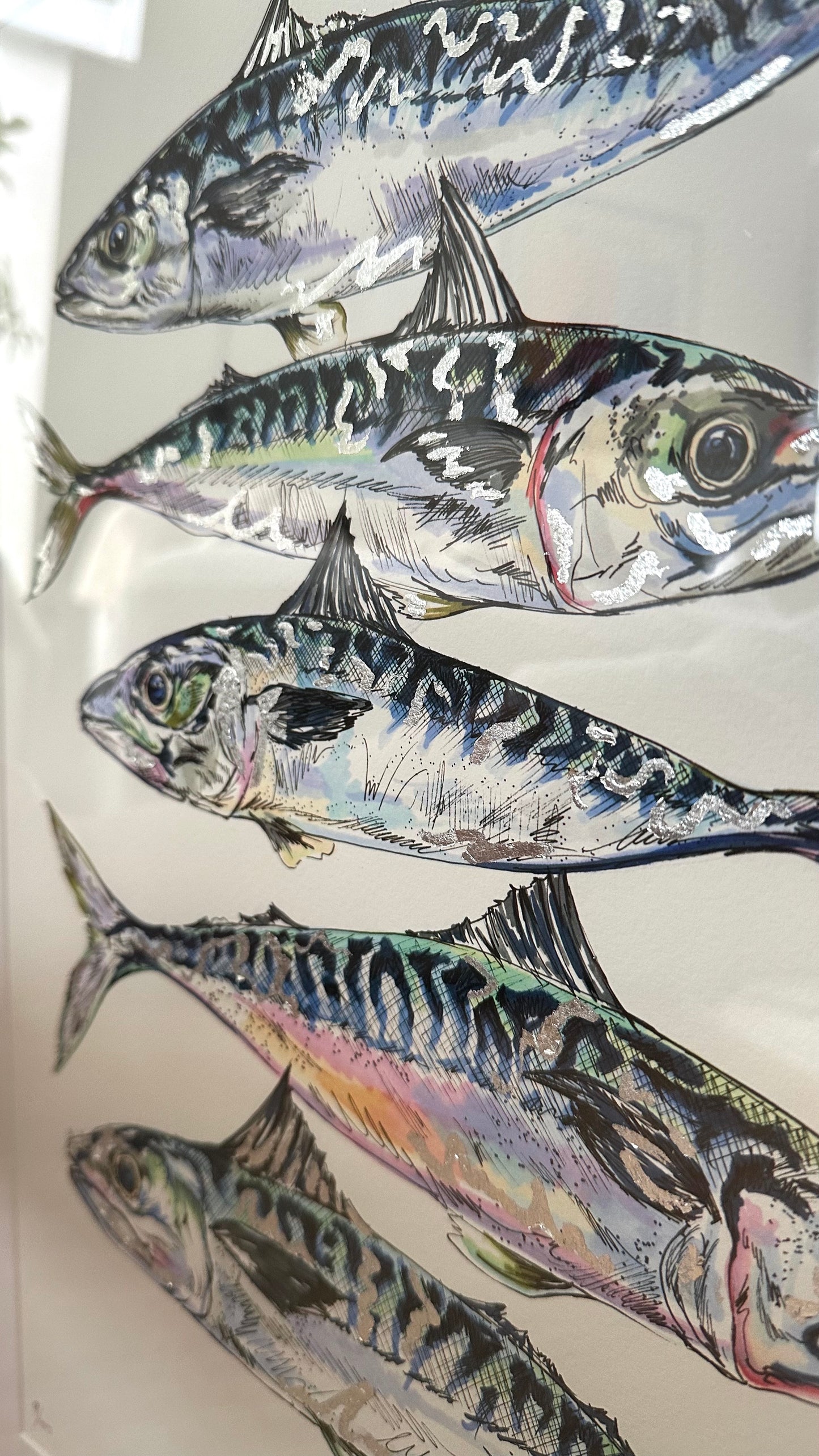 A3 Embellished Mackerel Print